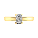 Four Claw Hourglass 0.47ct Radiant Cut Diavik Sourced™ Diamond Solitaire Ring in 18kt Yellow Gold