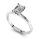 Traditional Emerald Solitaire Diamond Engagement Ring