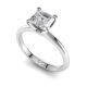 Traditional Square Emerald Solitaire Diamond Engagement Ring