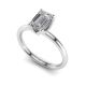 Solitaire Tulip Emerald Cut Diamond Engagement Ring