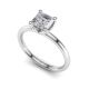Solitaire Tulip Square Emerald Cut Diamond Engagement Ring