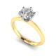 Knife Edge Band 0.51ct Solitaire Ring in 18kt Yellow and White Gold