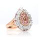 Argyle Pink Diamond Pear Shaped Halo Ring in Rose and White Gold