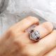 Vintage Inspired Oval Trilogy Halo Ring with Rare Argyle Pink Diamonds