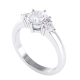 Heart and Round Brilliant Diamond Trilogy Engagement Ring