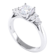 Round Brilliant and Pear Cut Diamond Cluster Sides Engagement Ring