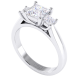 Princess Cut  Three Stone Diamond Ring