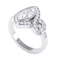 Vintage Inspired Marquise Cut Diamond Halo Engagement Ring