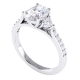 Oval and Heart Cut Trilogy Diamond Ring