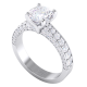 Round Brilliant Cut Engagement Ring with Pavé Set Band