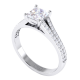 Split Band Princess Cut Diamond Ring