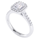 Emerald Cut Diamond Halo Engagement Ring
