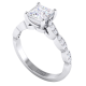 Princess Cut Ring with Marquise Shaped Band