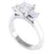 Princess Cut Trilogy Diamond Ring