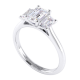 Three-Stone Emerald Cut Diamond Engagement Ring