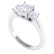 Cushion Cut Diamond Trilogy Engagement Ring