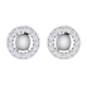 Diamond Halo Gold Dome Stud Earrings