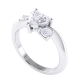 Heart and Pear Cut Diamond Trilogy Engagement Ring