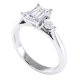 Emerald Cut Trilogy Diamond Ring