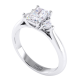 Radiant Cut Trilogy Diamond Engagement Ring