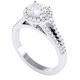 Split Band Round Brilliant Cut Halo Ring