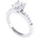 Oval Cut Solitaire and Diamond Band Engagement Ring