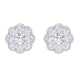 Floral Round Diamond Stud Earrings