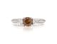 Trilogy Round Brilliant Cut Argyle Champagne Diamond Ring in 18kt White and Yellow Gold