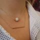 Diamond Ball Pendant Necklace