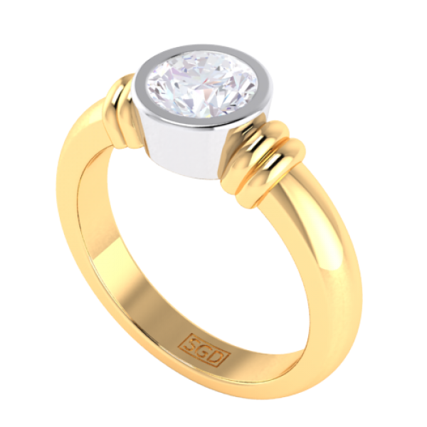 Bezel Set Solitaire Diamond Engagement Ring