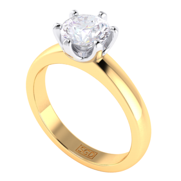 Classic Knife Edge Band Claw Set Solitaire Engagement Ring