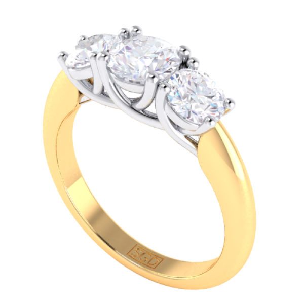Claw Set Trilogy Diamond Engagement Ring