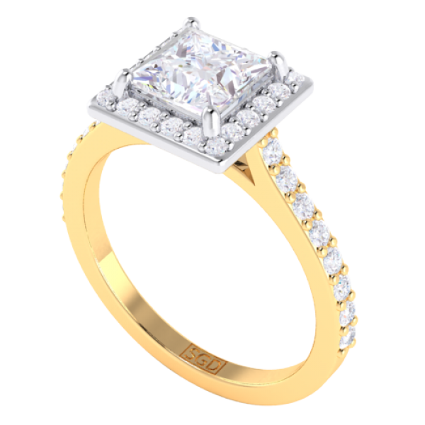 Princess Cut Halo Engagement Ring