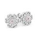 Pink and White Diamond Daisy Earrings