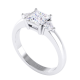 Princess Cut Three Stone Diamond Ring