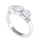 Rub Set Trilogy Diamond Engagement Ring