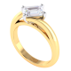 Asymmetrically Set Emerald Cut Solitaire Diamond Engagement Ring