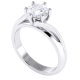 Asymmetrical Claw Set Solitaire Diamond Engagement Ring