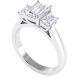Classic Emerald Diamond Trilogy Engagement Ring