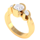 Bezel Set Trilogy Diamond Engagement Ring