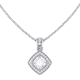 Diamond Set Halo Pendant Necklace