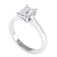 Claw & Channel Set Emerald Cut Diamond Ring