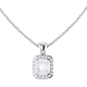 Cushion Cut Diamond Halo Pendant Necklace