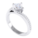 Sweeping Emerald Cut Diamond Engagement Ring