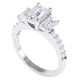 Emerald Cut Trilogy Diamond Engagement Ring