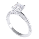 Claw and Pave Set Cushion Cut Diamond  Ring