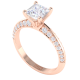 Princess Cut Diamond Engagement Ring with Knife Edge Diamond Set Band