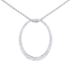 Oval Outline Diamond Pendant Necklace