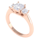 Cushion Cut Diamond Trilogy Engagement Ring