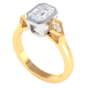 Bezel and Pave Set Emerald Cut Diamond Ring